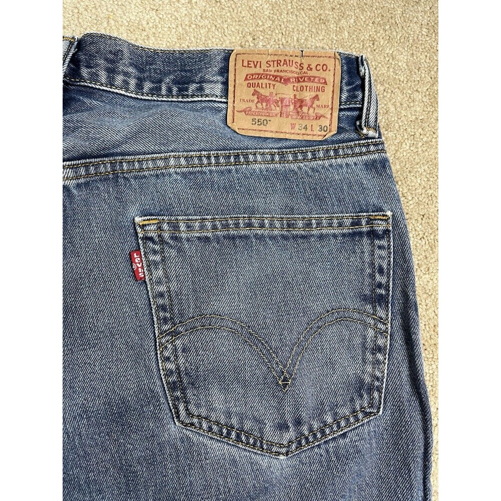 Levis 550 Mens Jeans Relaxed Fit 34x30‎ (34x28.5 Actual ) Mexico Made Y2K Style - Picture 6 of 11